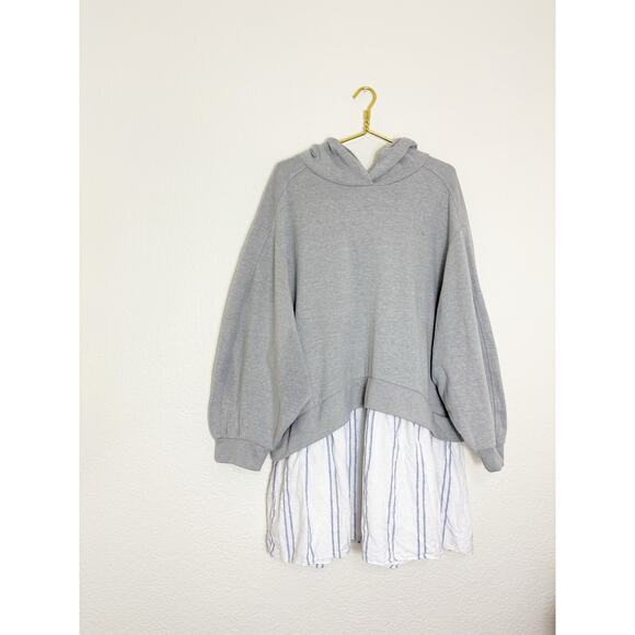 Anthropologie Pilcro Hooded Sweatshirt Twofer Mini Dress Size 2X Casual Preppy - Picture 3 of 14